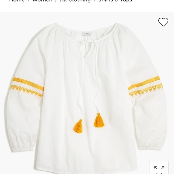 Nwt J. Crew Raglan Cotton Popover Embroidered Top - Picture 4 of 11